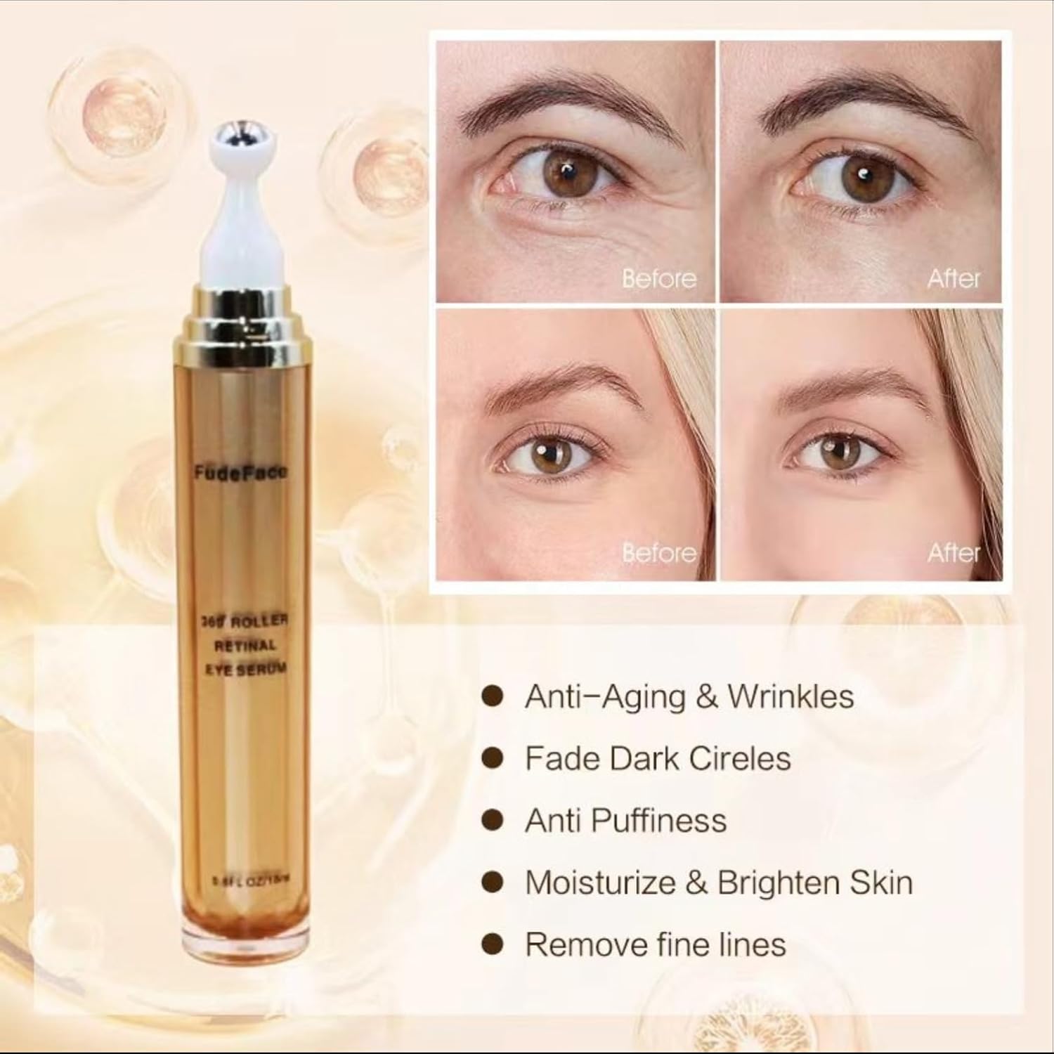**Revitalizing Retinol Eye Cream with Roller for Puffiness, Fine Lines, and Dark Circles** - Image 5