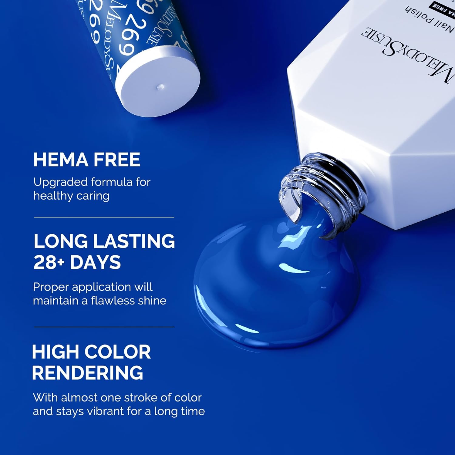 MelodySusie Thick Royal Blue Hema Free Gel Nail Polish 0.5 Fl Oz - Image 3