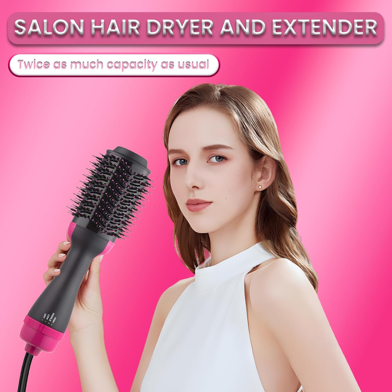 Hair Dryer Brush Blow Dryer in One, Upgraded 4 in 1 Hair Drying Hair Blowout Brush,One Step Hair Dryer and Styler Hot Air Hair Negative Ion Anti-frizz Straightener and Curling Wand - Image 6