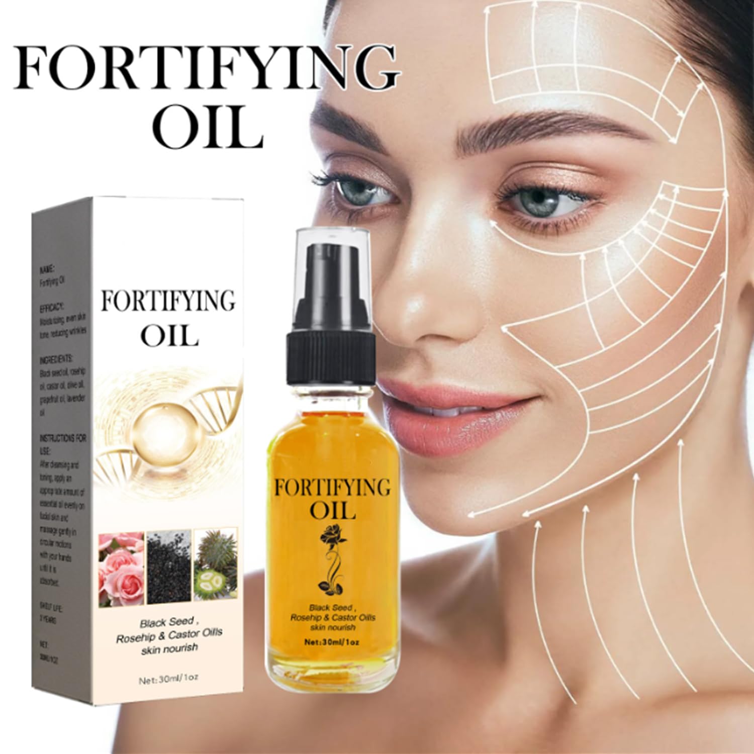 3Pcs Rosehip Oil, Castor Oil Black Seed Oil Rosehip Oil Face Serum, Facial Moisturizer Organic Natural Face Oil Rosehip Seed Oil - Image 2