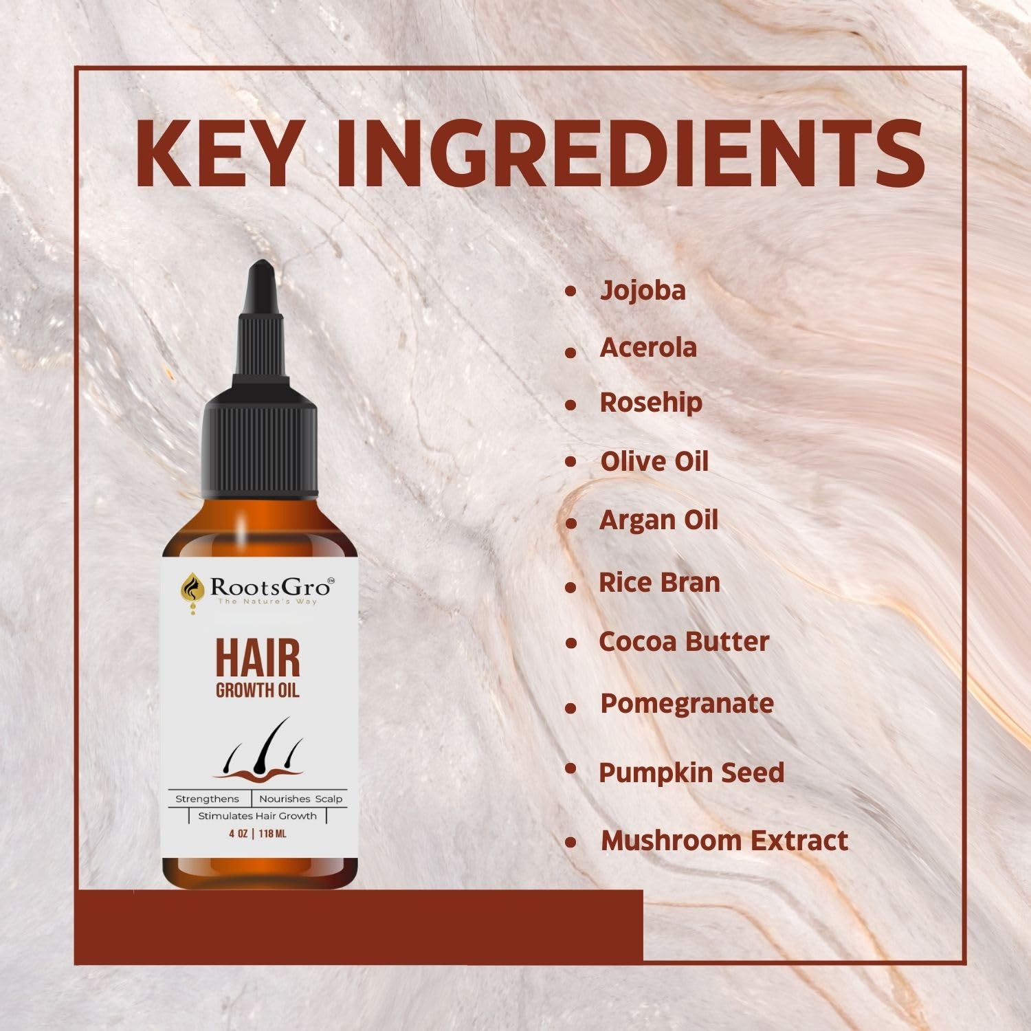 Nourishing 4 Oz Hair Oil Blend with 30 Essential Oils Including Rosemary Olive Jojoba - Image 3
