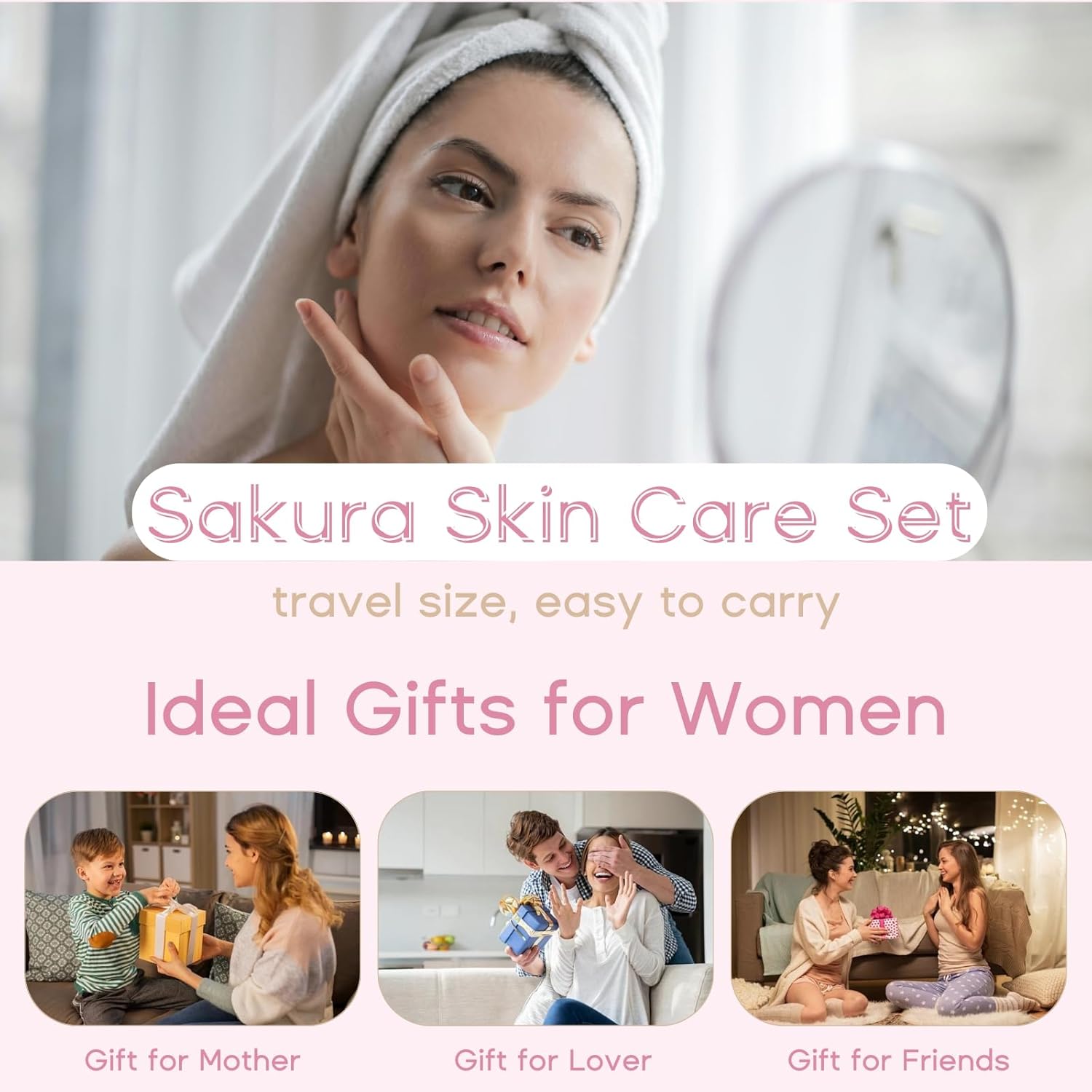 Japan Sakura Skin Care Set for Teen Girls - Evolvique Skin Care for Teens 10-12 - Skincare for Girls 10-12 - Skin Care Kit Gift Set for Women with Cleanser,Serum,Cream(One Size, 8PCS Sakura Scent) - Image 7
