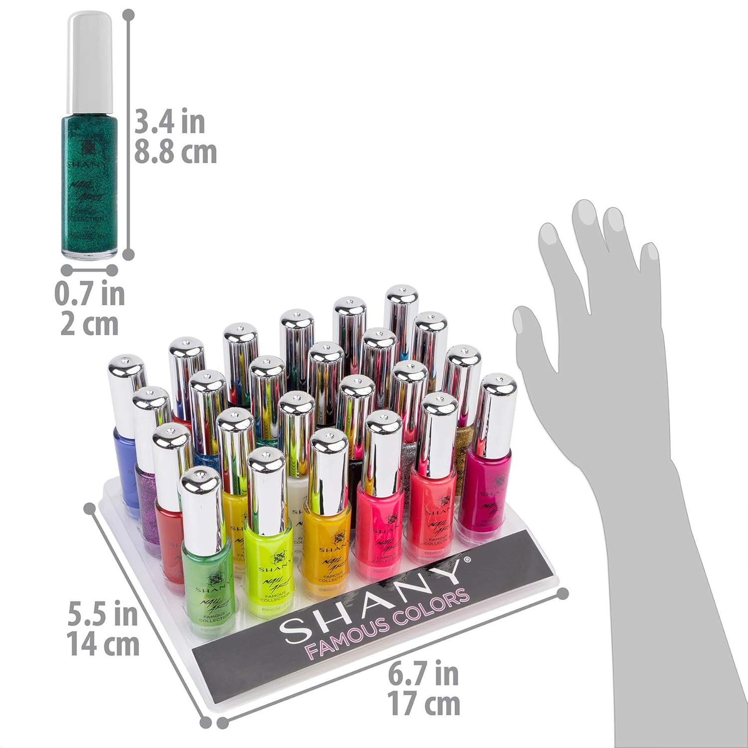 SHANY 24 Color Nail Art Glitter Metallic Neon Matte Polish Set - Image 4