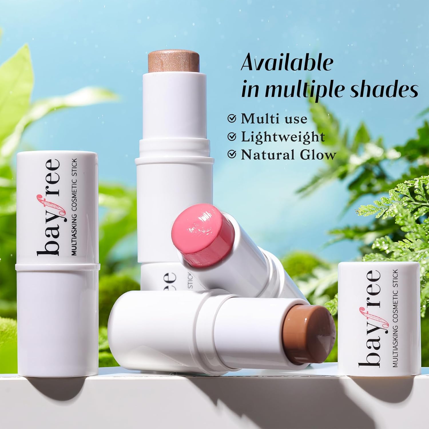 KIMUSE Face Sticks Trio, Cream Blush Stick & Highlighter Stick & Contour Stick for Sculpt the Cheeks, Long Lasting Cream Contour Stick Trio for Face Makeup, with Brush - Image 8