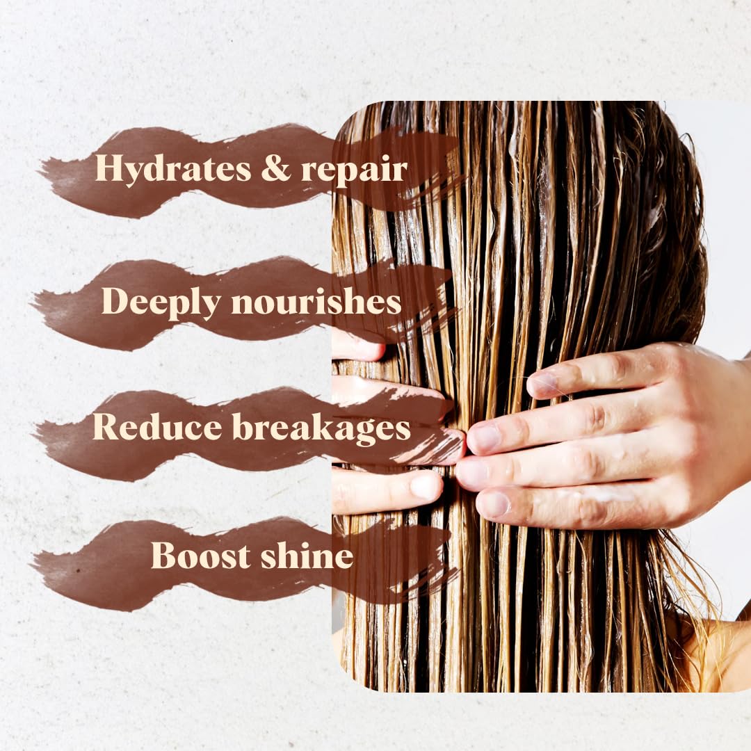 Organic Coconut Hair Mask for Hair Growth and Volume, Moisturizing and Deep Conditioning Mask For Dry Damaged Hair, Hair Tchicking Treatment Cream Mask, Fights Breakages and Split Ends - Image 5