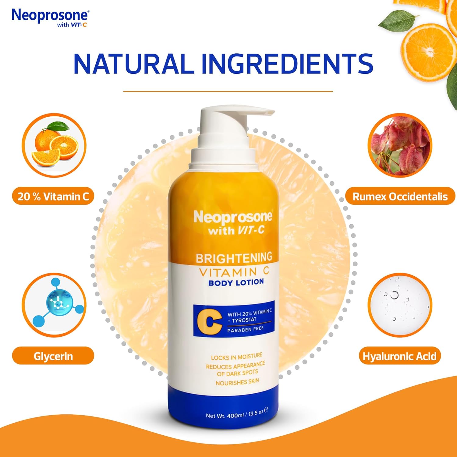 Neoprosone Brightening Body Lotion 13.5 Fl Oz 400ml for Dark Spots with Shea Butter and Vitamins New - Image 2
