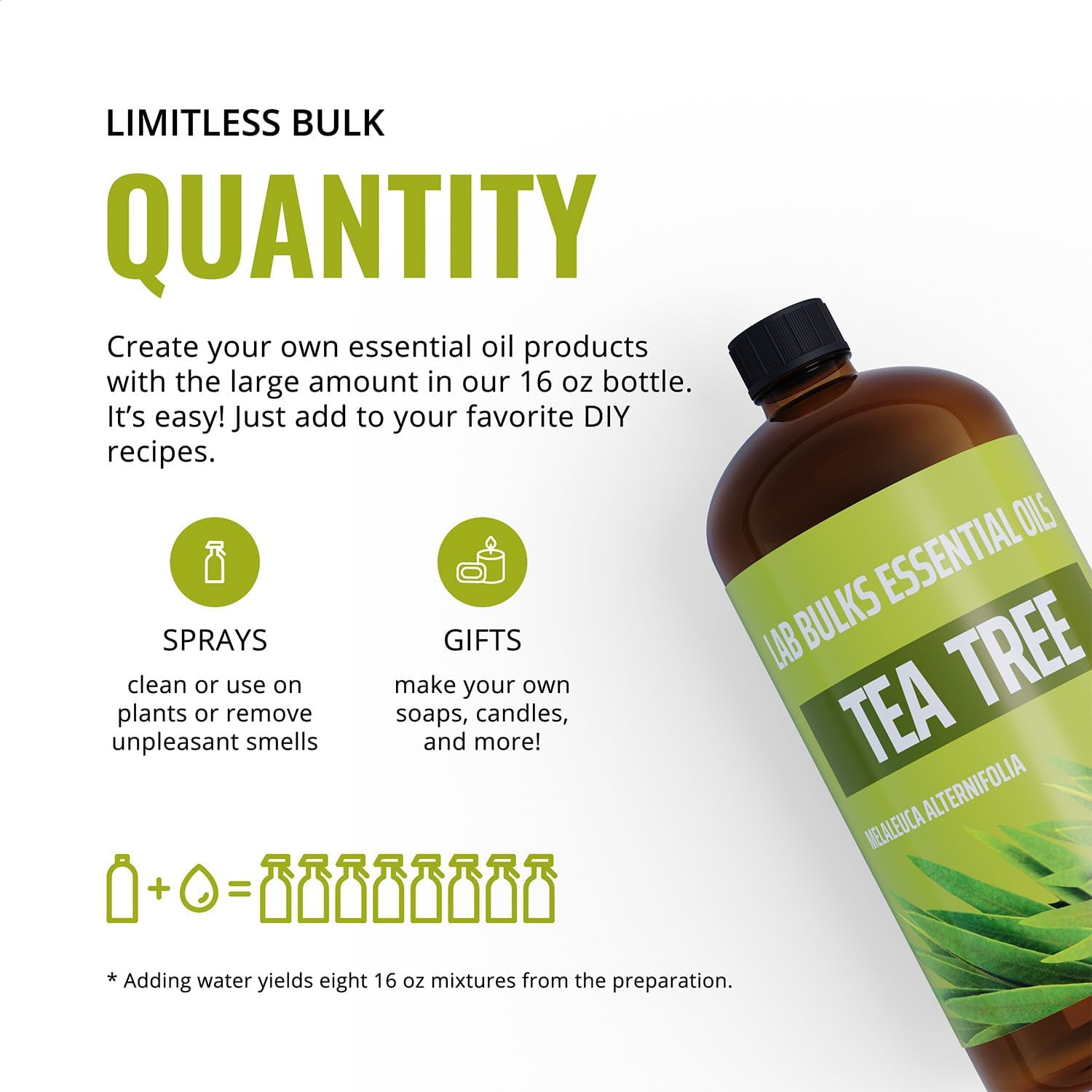 Tea Tree Essential Oil 16 oz Bottle for Diffuser, Face, Hair, and Aromatherapy - Image 5