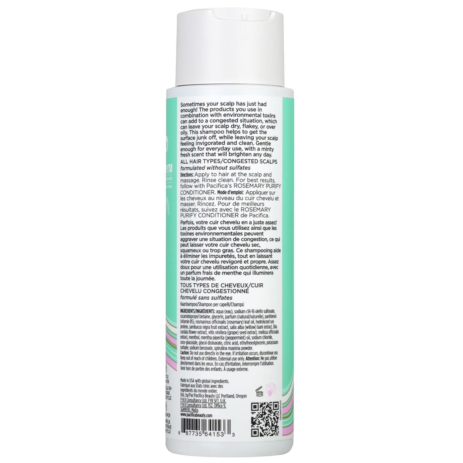 Pacifica Clarifying Shampoo – Rosemary Purify Invigorating Shampoo w/Soothing Mint for Detoxing Hair & Scalp Build-Up, Sulfate & Silicone Free - Vegan & Cruelty-Free Dermatologist Tested - Image 12