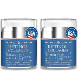 2 Pack Instant Face Lift Cream – Tightens Sagging Skin & Lifts Contours – Firming Moisturizer for Face, Neck, Jawline & Eye Area – With Hydrolyzed Collagen & Hyaluronic Acid – For All Skin Types