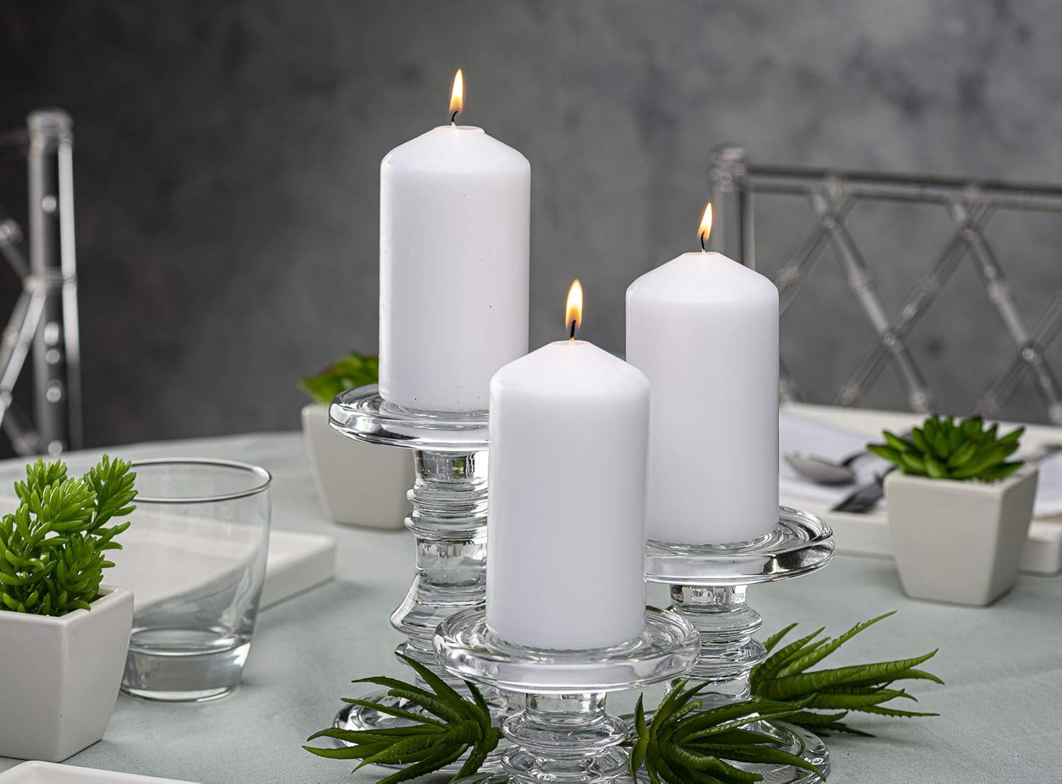 BOLSIUS Unscented White Pillar Candles Set 12 Count 2.7 x 5.1 Inches 43 Hour Burn Time - Image 6