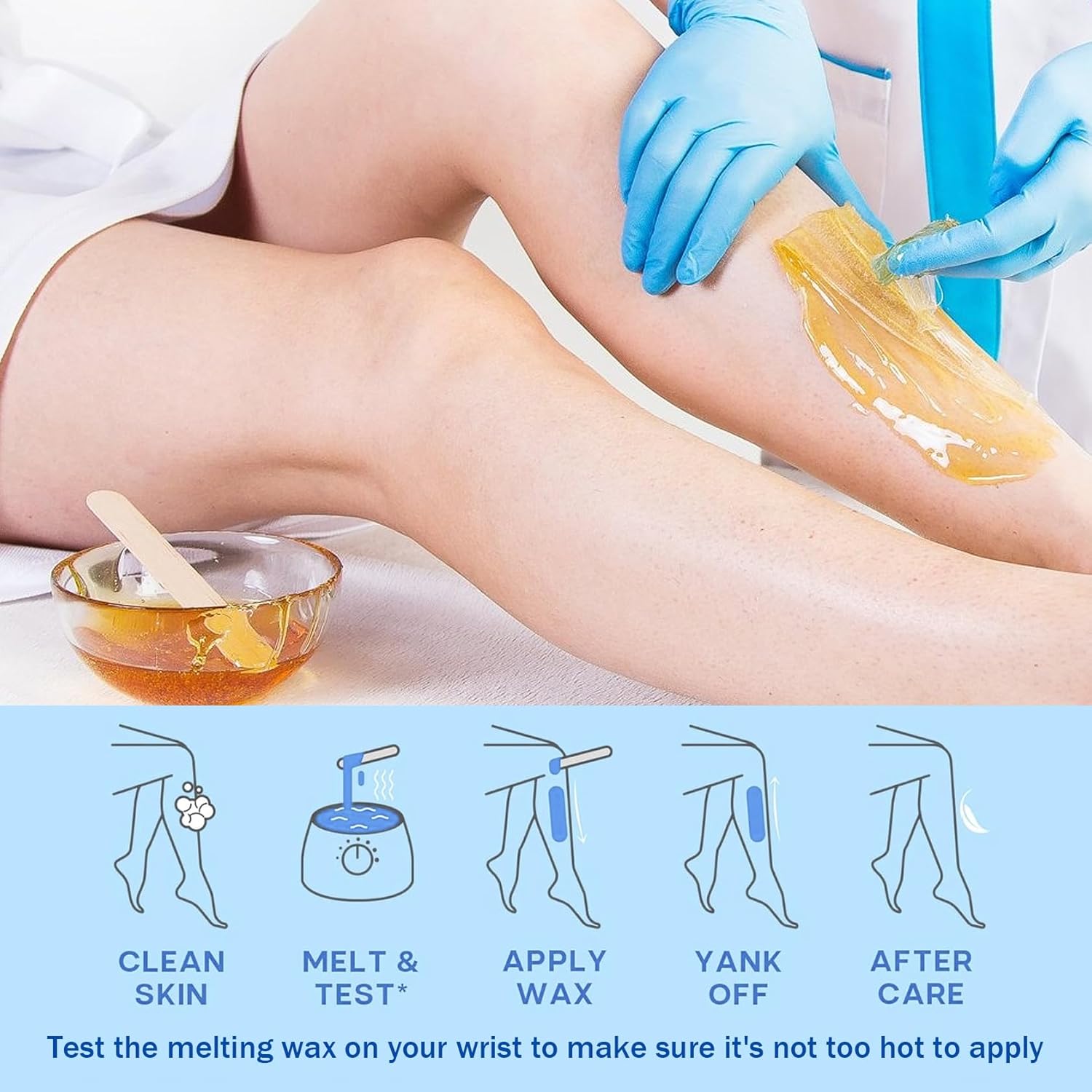 12-Piece Home Hair Removal Hard Wax Beads Kit with Applicator Sticks - Image 5