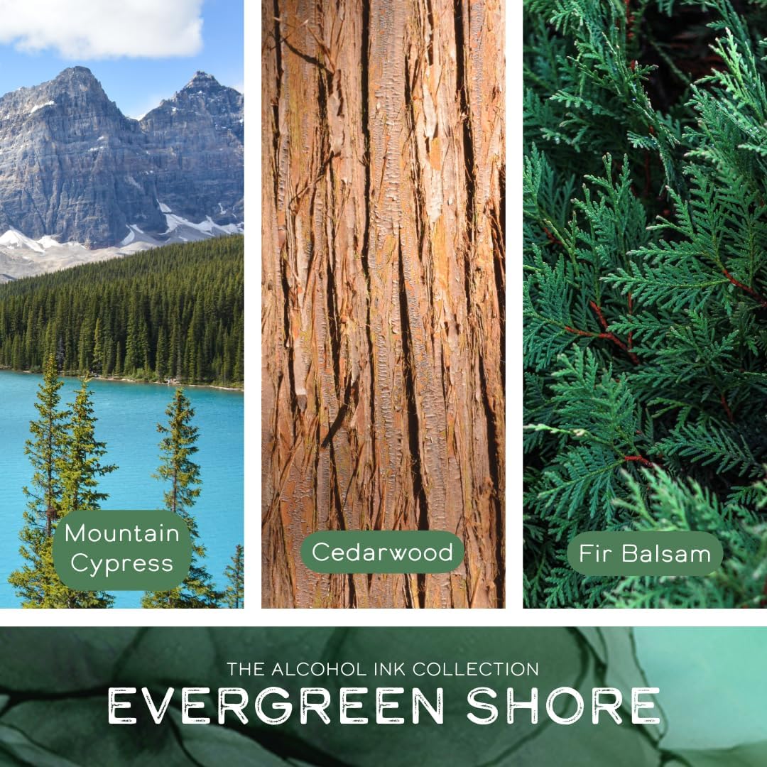 Evergreen Shore Art-Inspired Scented Candle | 10.5oz Soy Coconut Wax Blend | 60-Hour Burn | Premium Mountain Forest & Fresh Air Scent | Signature Artistic Glass Vessel | Unique Gift | Made in The USA - Image 3