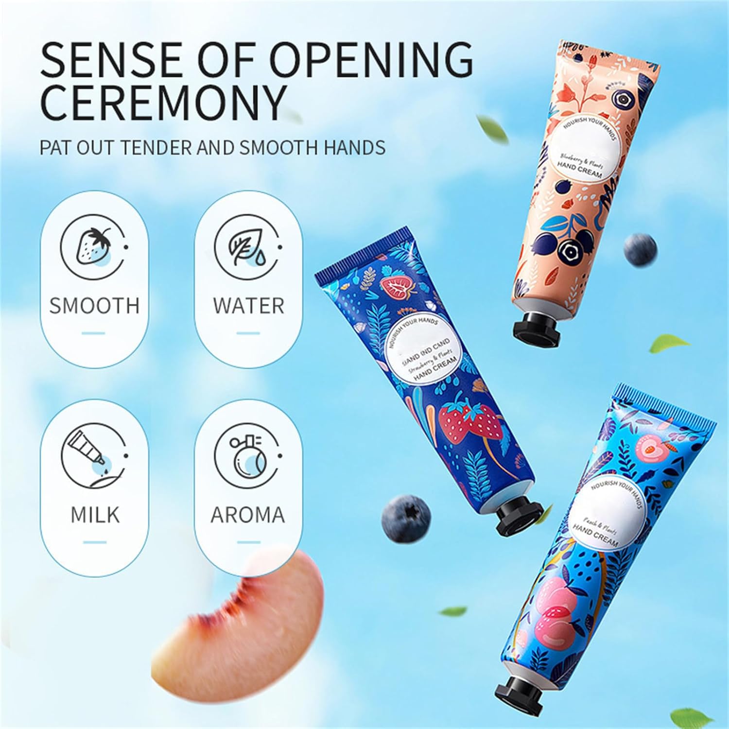 Hand Cream, Moisturizing Hydrating Hand Cream for Dry Cracked Hands, Plant Fragrance Hand Lotion Stocking Stuffers Gift Set 5pack, Mini Hand Care Cream Travel Size for Men and Women (Green) - Image 2