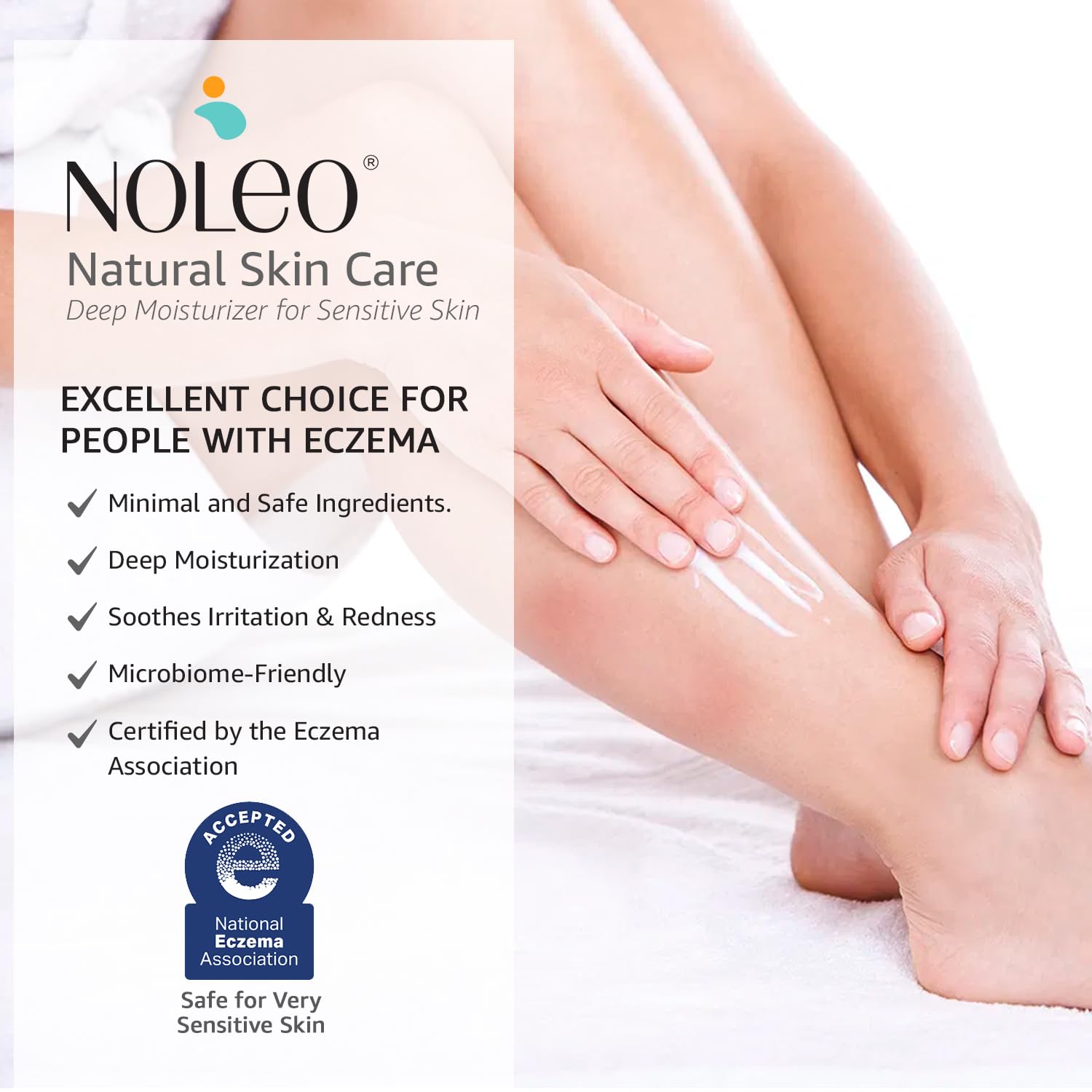 NOLEO Natural Skin Care – Deep Moisturizer for Sensitive Skin | Soothes Redness, Chafing & Irritation | Non-Toxic, EWG Verified, Organic | Face & Body Cream for Adults & Babies – 8oz - Image 3