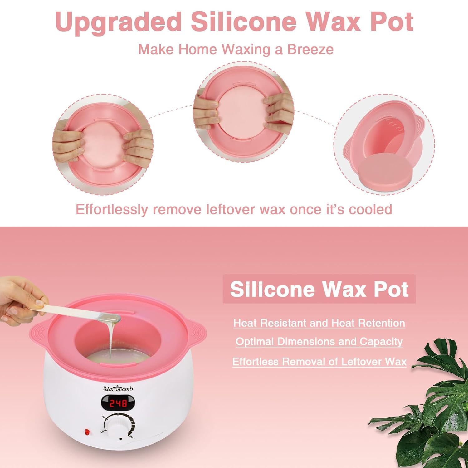 Waxing Kit -Digital Wax Warmer Machine for Hair Removal with 4 Packs of Hard Wax Beads & Silicone Pot for Full Body, Legs, Face, Eyebrows, Bikini, Brazilian at Home Waxing Kit for Women Men - Image 7