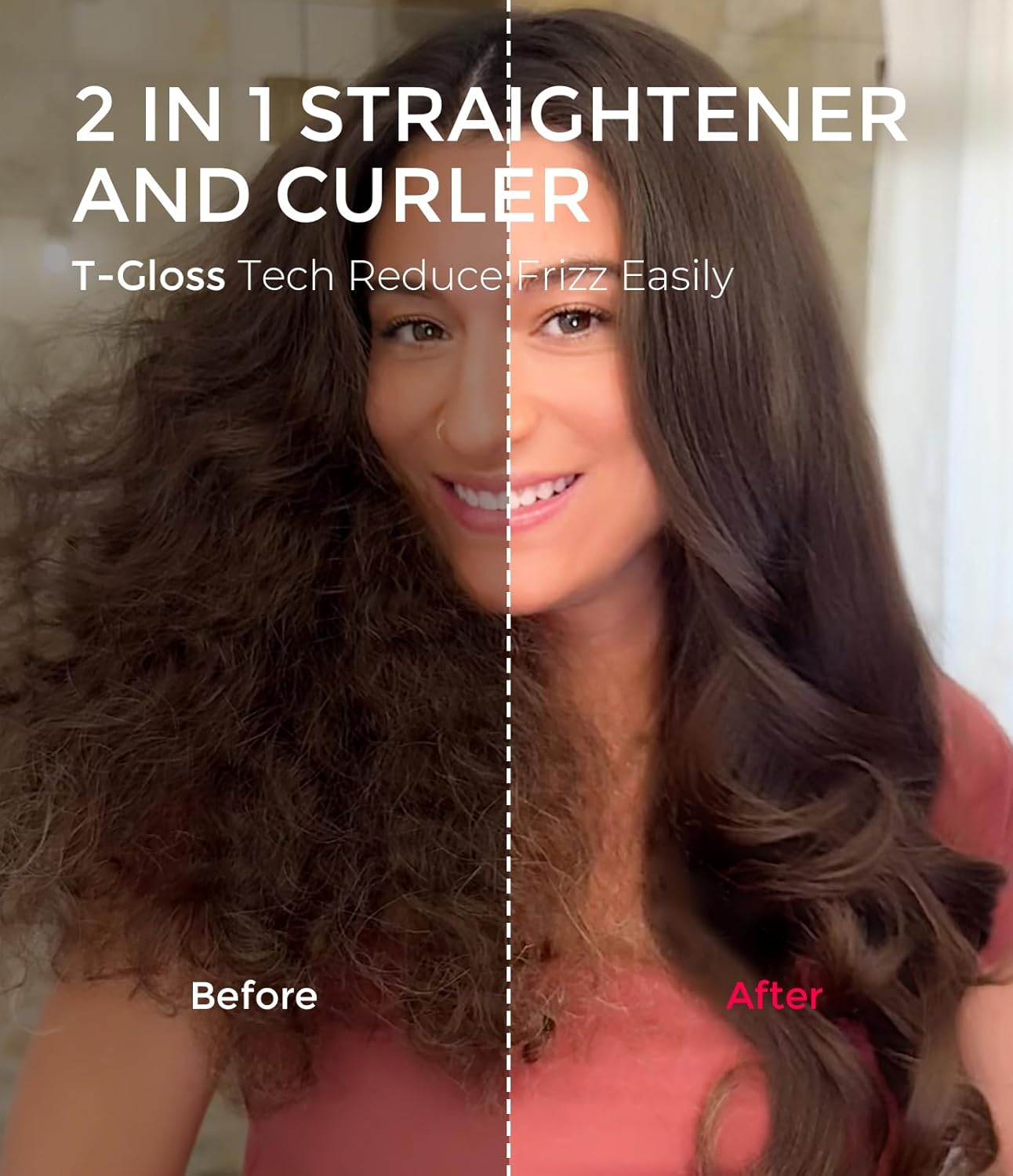 TYMO Thermal Brush Curling Brush - STYLUX 1.5 Inch Blowout Volumizer with Flexi-Fit for Hair Straightening, Heated Round Styler Tool, Hair Straightener and Curler 2 in 1, Dual Voltage, Gold - Image 6