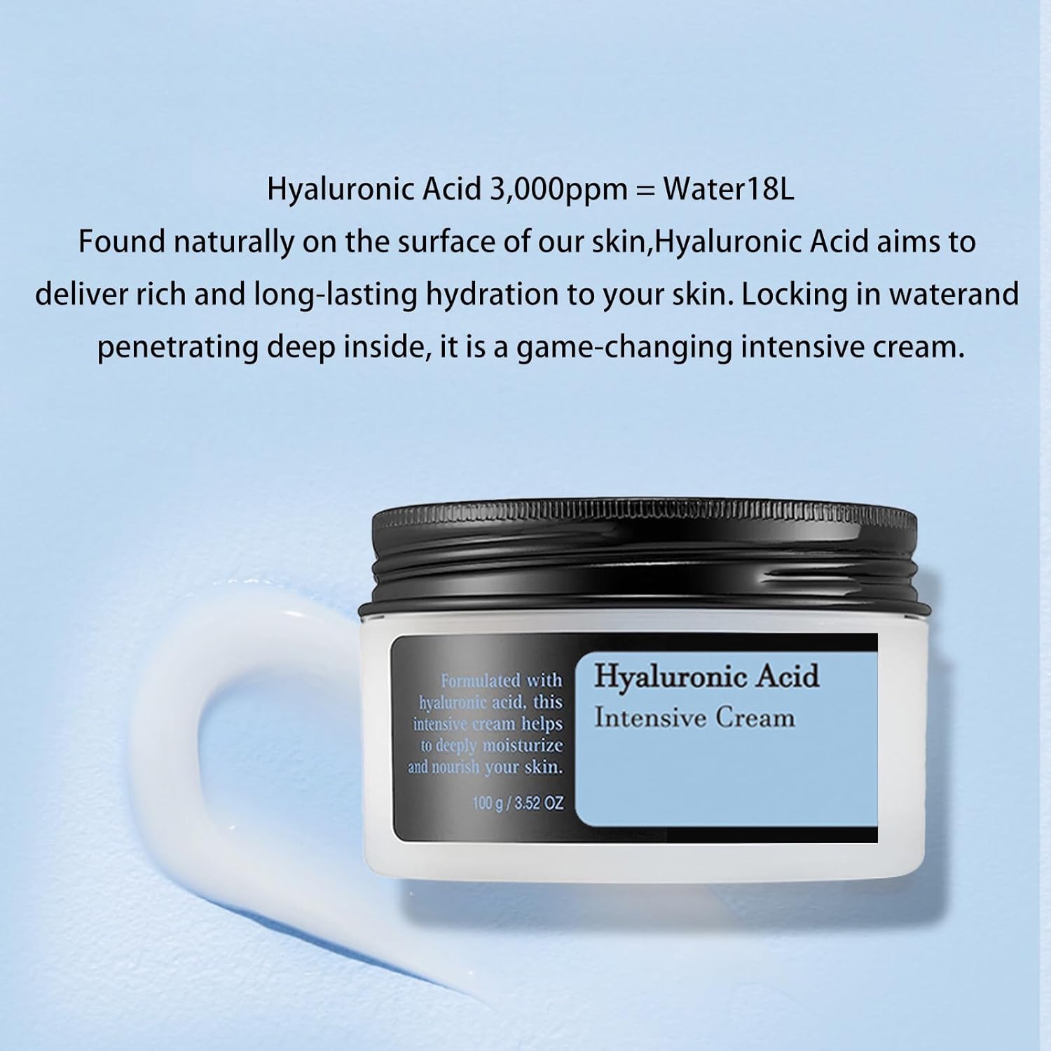 Hyaluronic Acid Moisturizer Face Cream, Long-lasting Hyaluronic Acid Intensive Cream For Dry & Sensitive Skin, Rich Hydrating Face Cream For Daily - Image 5