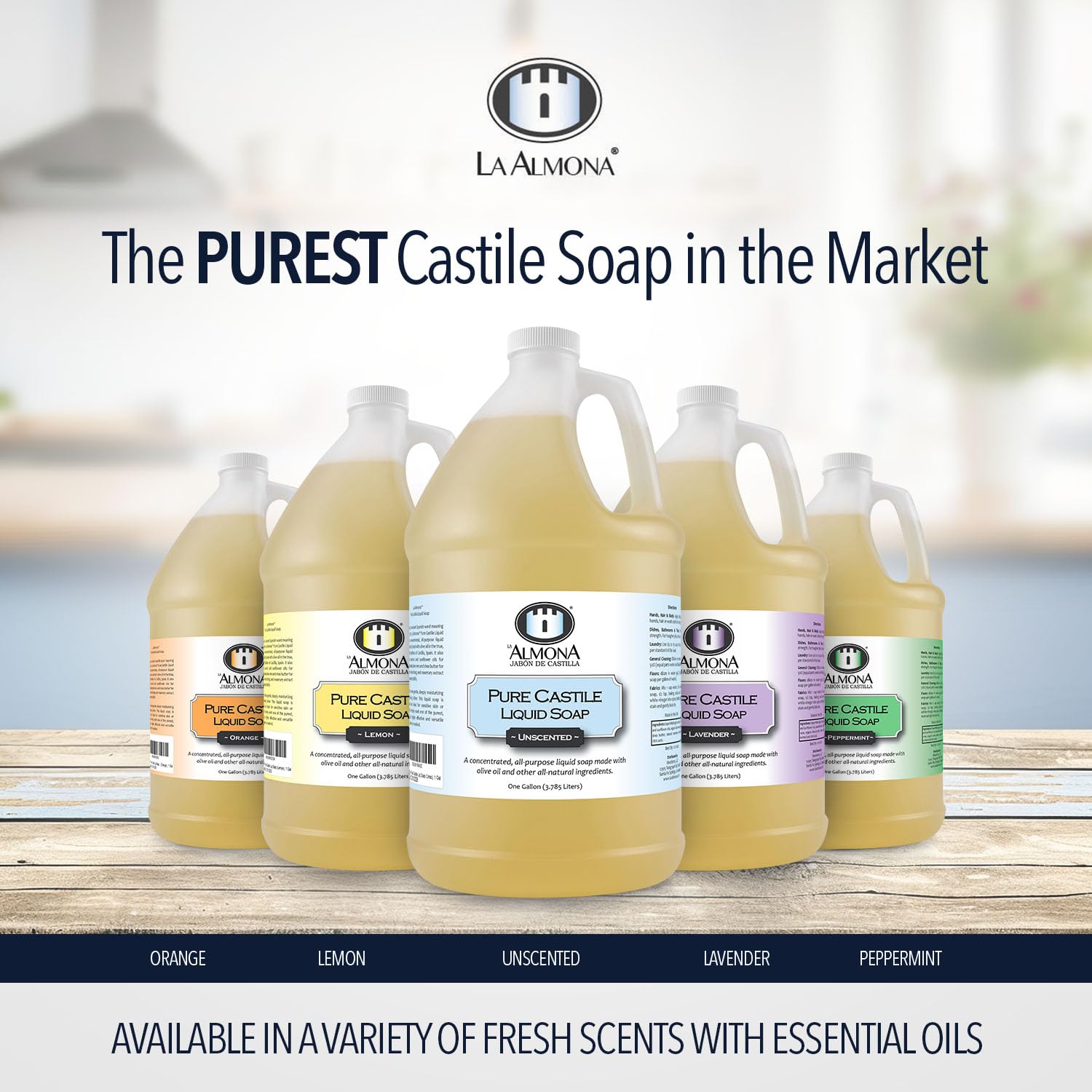 1 Gallon Pure Peppermint Castile Liquid Soap for Hands, Body, Laundry, Dishes - Image 2