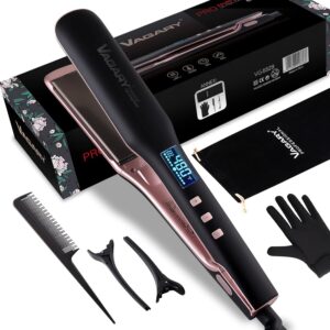 VAGARY Hair Straightener and Curler 2 in 1, Straightening Iron with Anion Hair Care. Flat Iron with Constant Temperature Set Up for All of Hair Conditions. Gift for Women