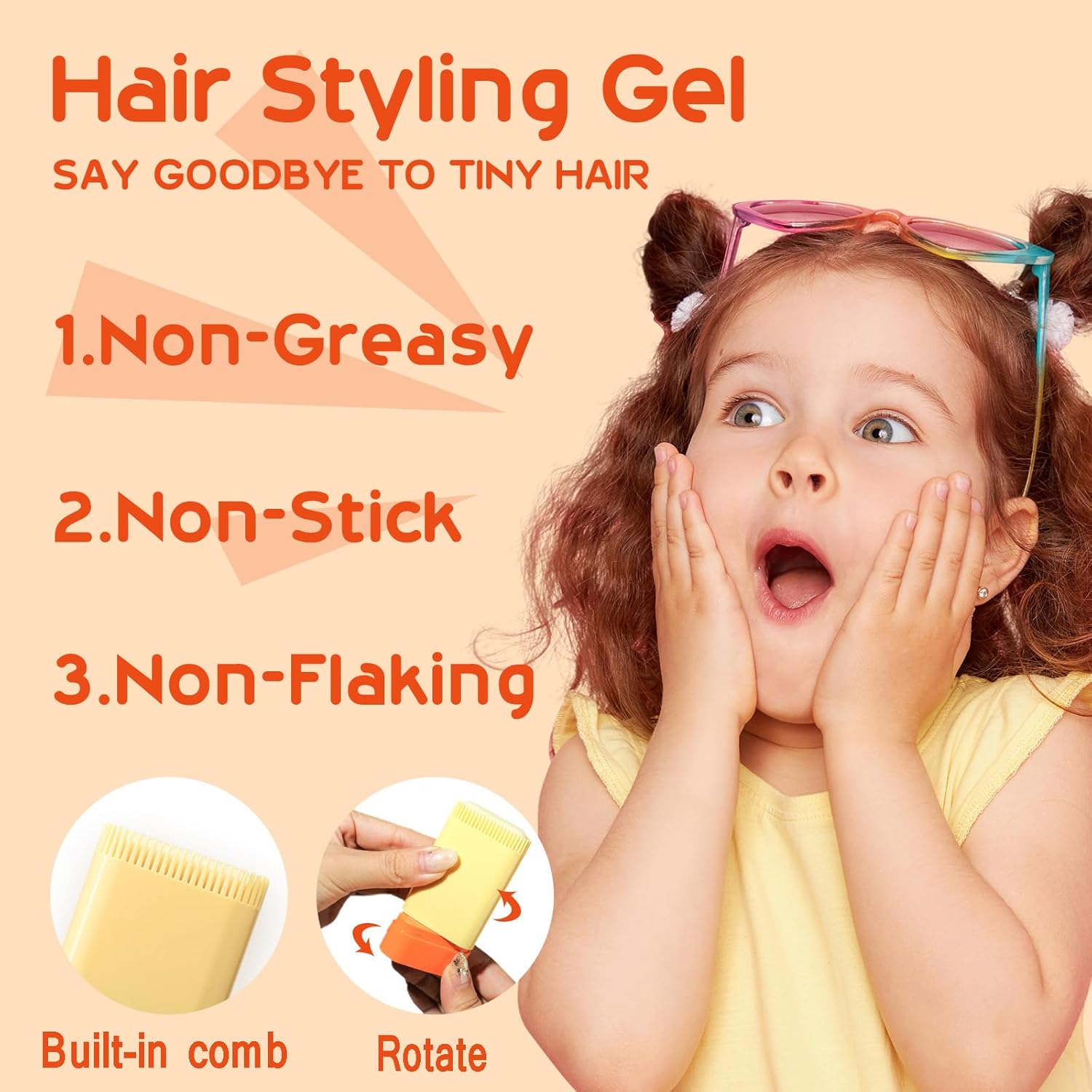 Hair Wax Stick,Long-Lasting Refreshing Hair Styling Wax for Wigs Fly Flyaways Edge Frizz Hair,2 In1 Hair Slick Stick With Comb,Natural Matte Smoothing Hair Finishing Stick for Women - Image 2