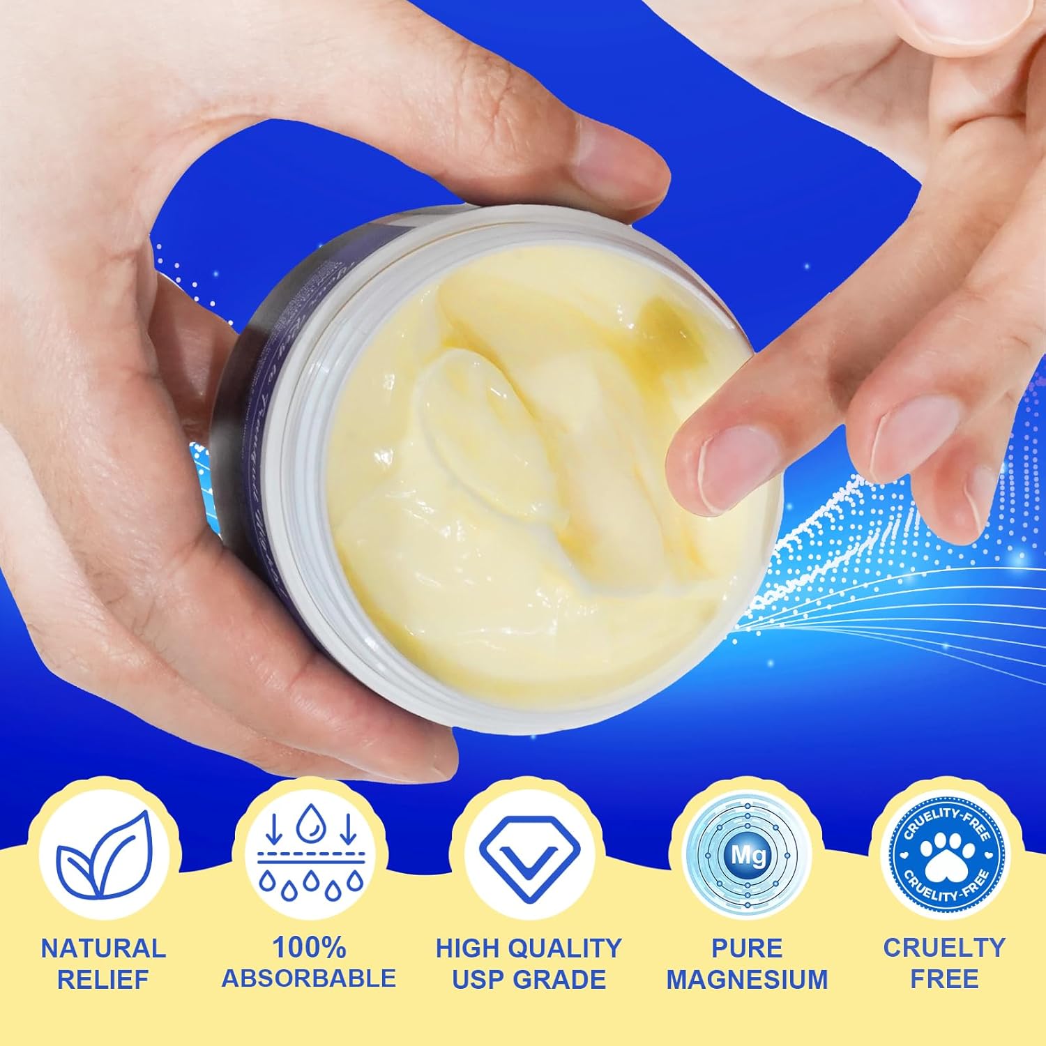 Magnesium Cream, Magnesium Lotion for Sleep, Topical Magnesium Oil Cream for Feet, Legs or Arms, Magnesium Sleep Cream with Essential Oils, Lavender, 3.17 Oz - Safe and Easy to Absorb - Image 8
