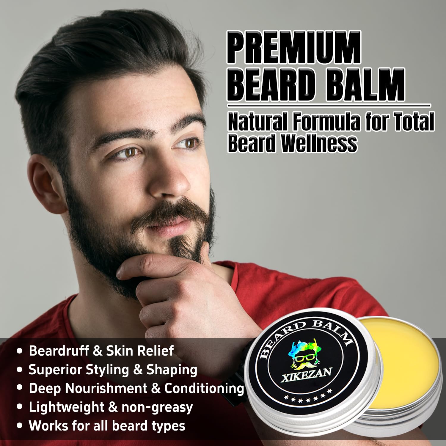 Heated Beard Straightener Brush with Beard Oil and Balm - 3-in-1 Grooming Kit - Image 6