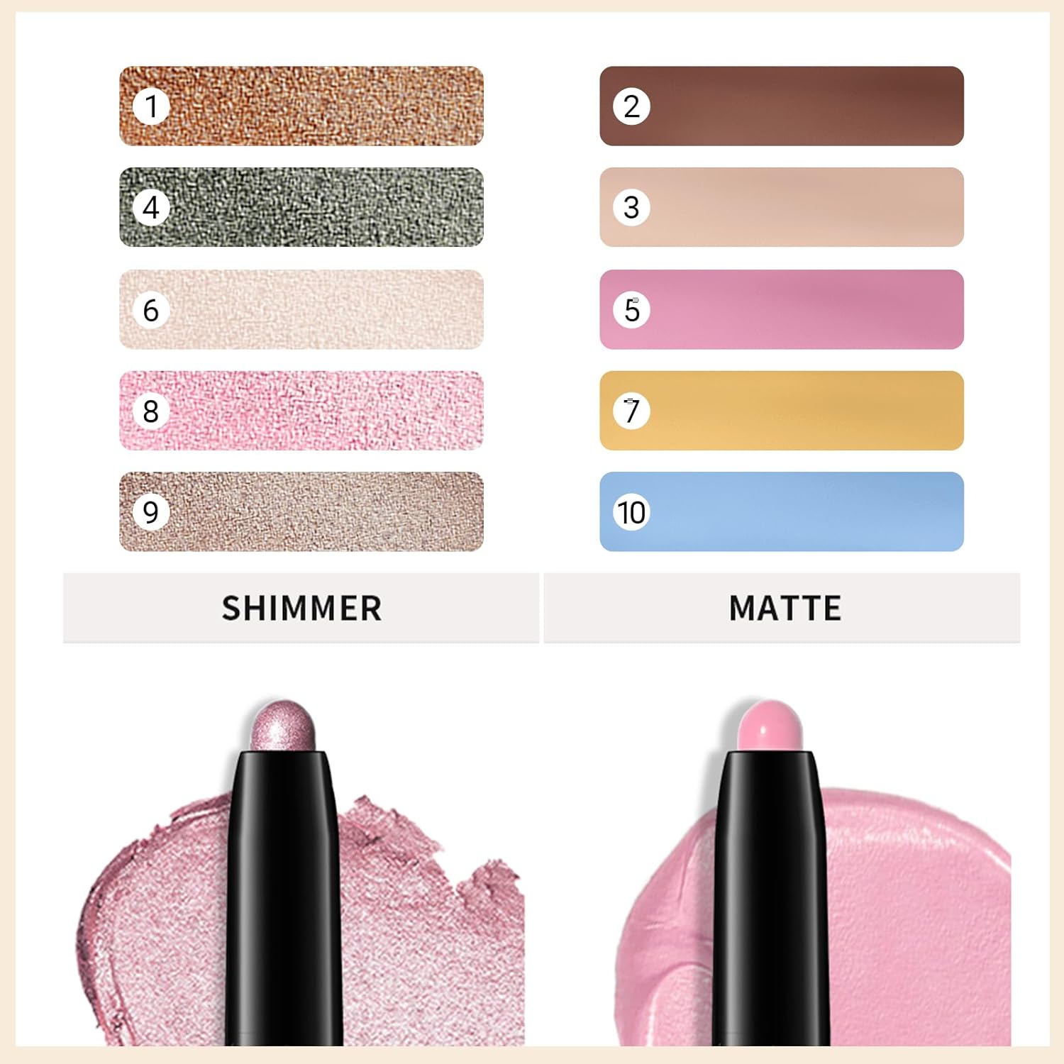 Erinde Waterproof Cream Eyeshadow Stick 01 Caramel, Long-Lasting and Blendable, Vegan - Image 5