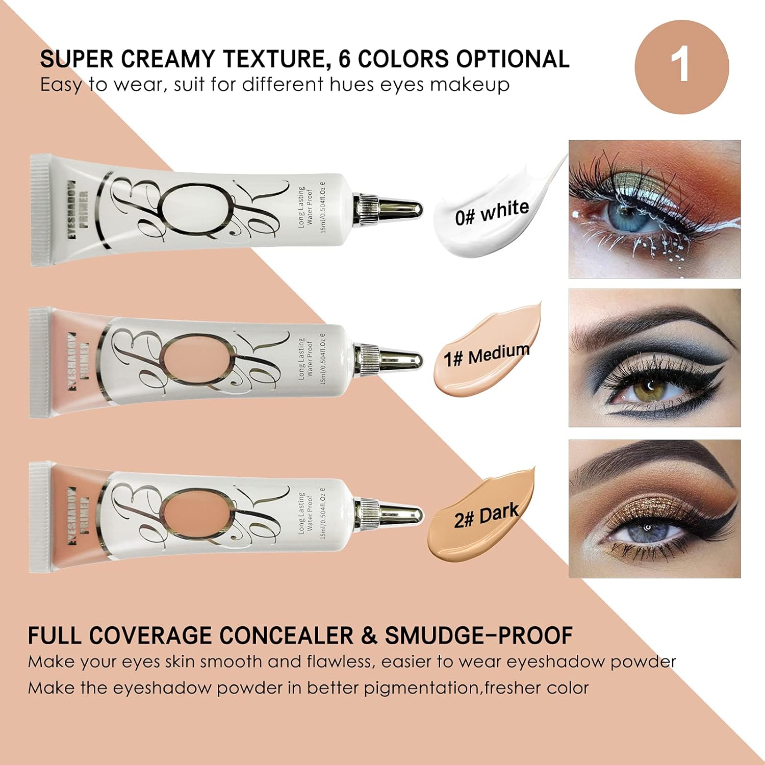2 Pack Waterproof Matte Eyeshadow Primer for Oily Lids - Long Lasting Eye Makeup Base - Image 4
