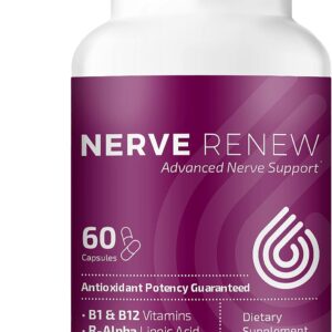 NERVE RENEW Advanced Nerve Support - 300mg Stabilized R-Alpha Lipoic Acid, Vitamin B Complex, Benfotiamine, Herbs for Fast-Acting Support - 60 ct
