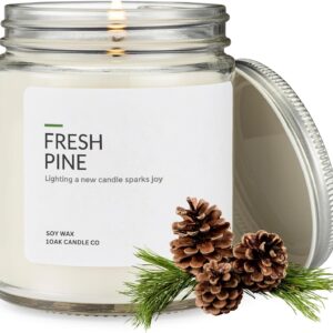 1OAK Soy Wax Candles (Fresh Pine) - Pine Candle - Soy Candles for Home Scented - Long Burning Premium - Hand-Poured (7oz.)