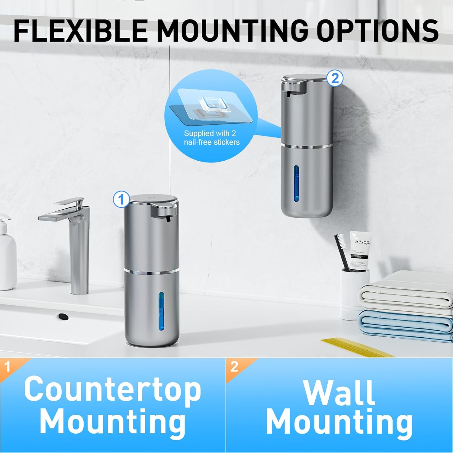 Automatic Touchless Liquid Soap Dispenser 4 Adjustable Levels for Kitchen Bathroom - Image 4