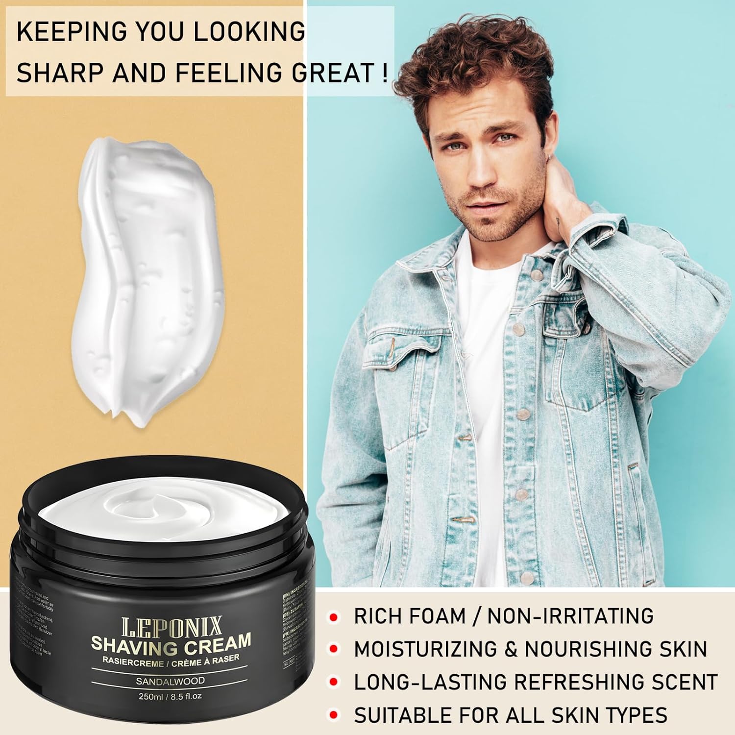 Sandalwood Luxury Shaving Cream for Men 8.5 Ounce Size for Smooth Moisturizing Shave - Image 6