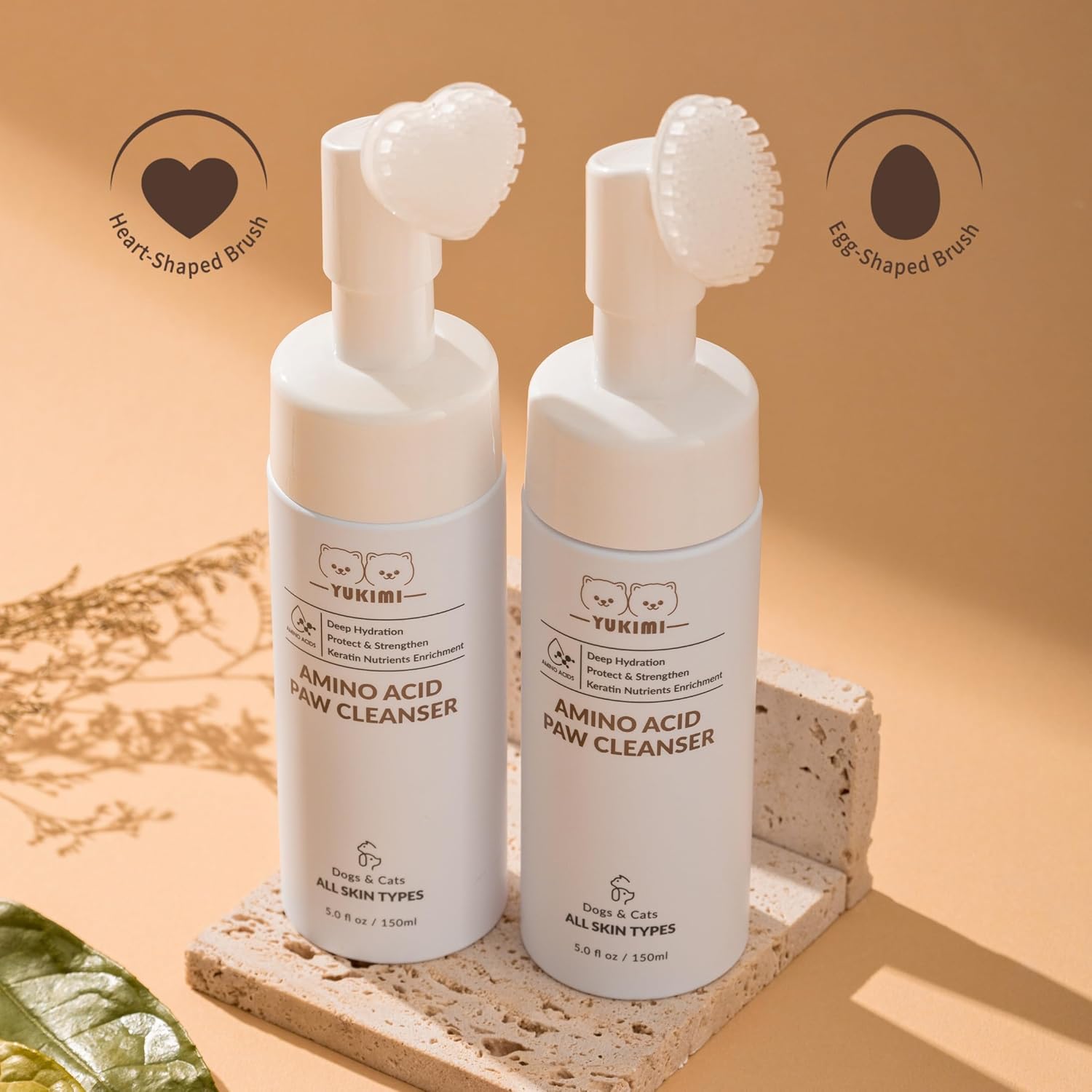 YUKIMI Premium Amino Acid Paw Cleanser with Silicone Bristle Brush for Dogs & Cats | Dermatologist Certified Hypoallergenic | Hydrating, Soothing, Deodorizing, Moisturizing | pH Balanced - 5.0 Fl Oz - Image 9