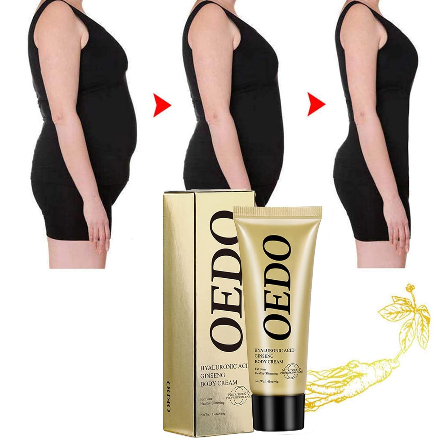 OEDO Hyaluronic Acid Ginseng Slimming Cream,Natural Cellulite Treatment Cream,Skin Firming Cream Reduce Cellulite Lose Weight Fat Health Care Burning Creams,Skin Tightening Improves Sagging Skin - Image 5