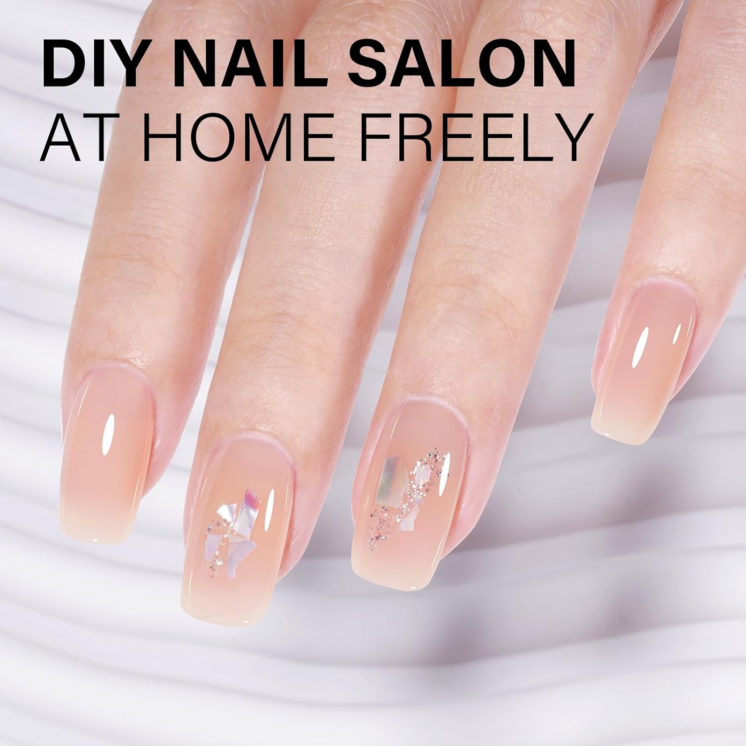 AILLSA Nude Milky Translucent Gel Nail Polish 0.51 Oz for DIY Manicure - Image 3