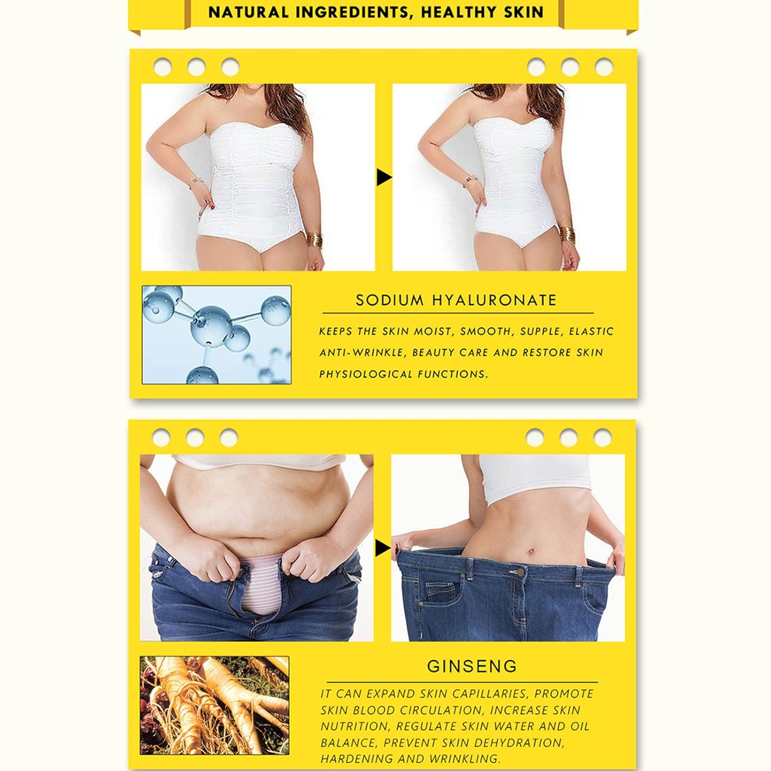 OEDO Hyaluronic Acid Ginseng Slimming Cream,Natural Cellulite Treatment Cream,Skin Firming Cream Reduce Cellulite Lose Weight Fat Health Care Burning Creams,Skin Tightening Improves Sagging Skin - Image 3