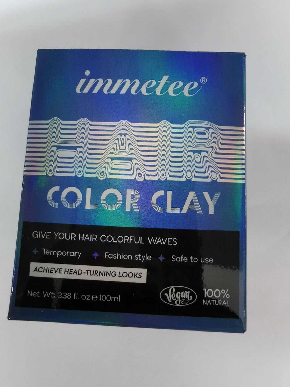 immetee Hair Color Wax, Temporary Hair Color Wax, Temporary Hair Tinting Gifts for Children Girls, Washable, for Christmas, Party, Cosplay, Birthday, 100g (Blue) - Image 2