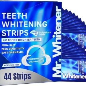 Teeth Whitening Strips, Professional Tooth Whitening Kits: 44 Strips 22 Packs Teeth Whitening Strips, Dentist-Approved, Peroxide-Free, Enamel Safe, Sensitivity Free Formula