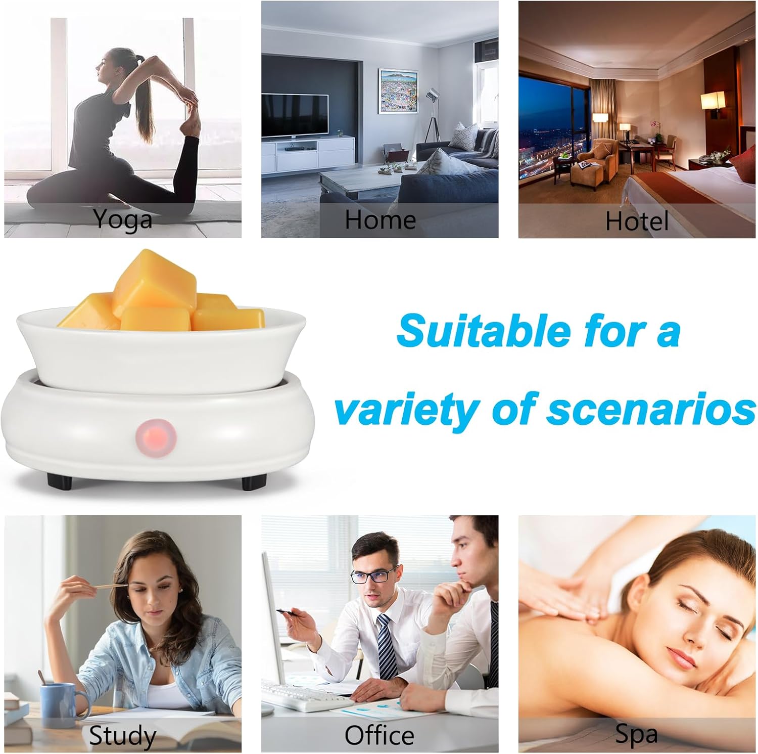 Ceramic Wax Warmer, Electric Wax Melt Warmer,3 in1 Home Fragrance Wax Burner, Scented Candle Wax melters as Gift for Women,mom and Grandma(White)… - Image 6