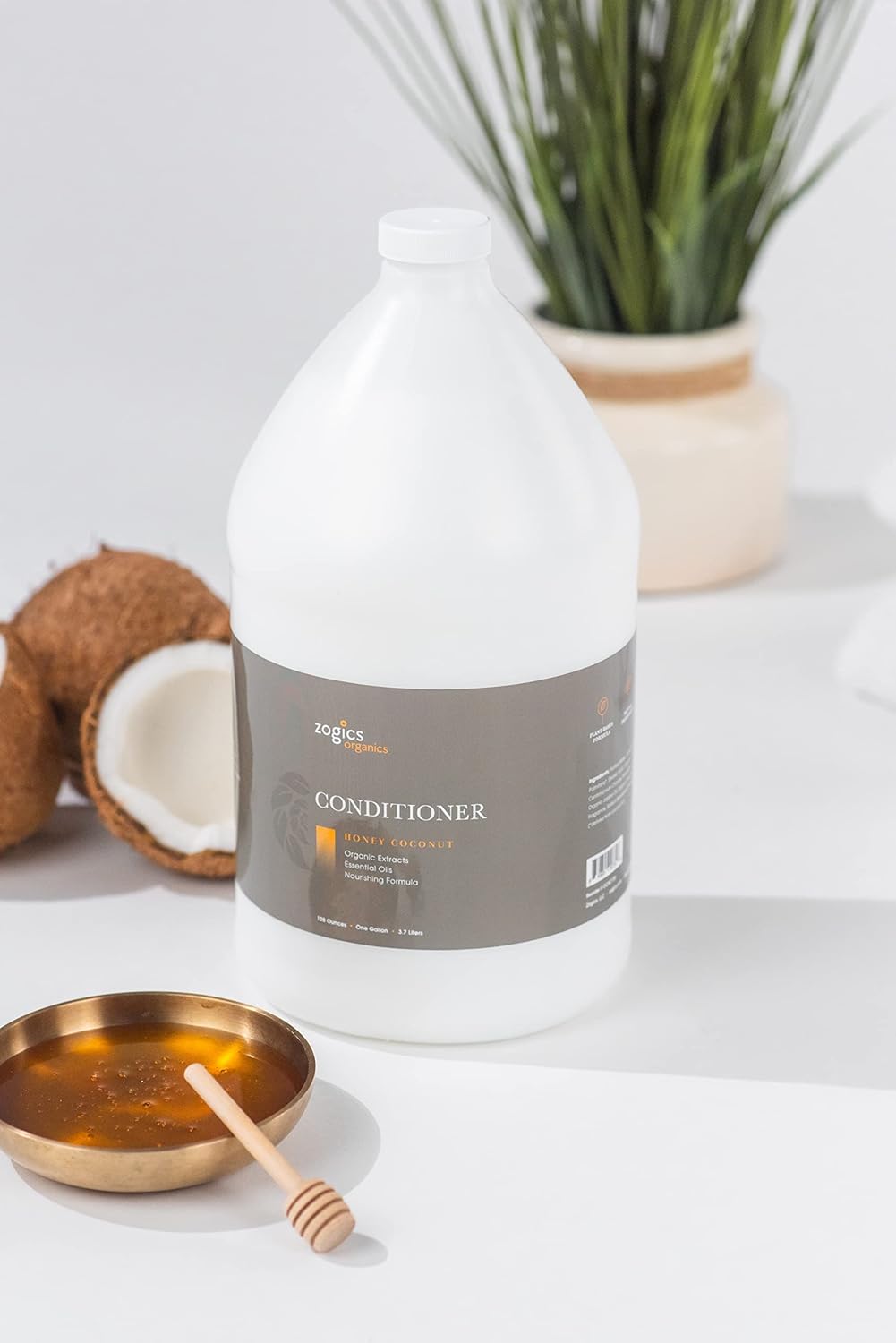 Zogics Organics Honey Coconut Conditioner 1 Gallon Organic Hydrating Deep Conditioner Natural Ingredients - Image 4