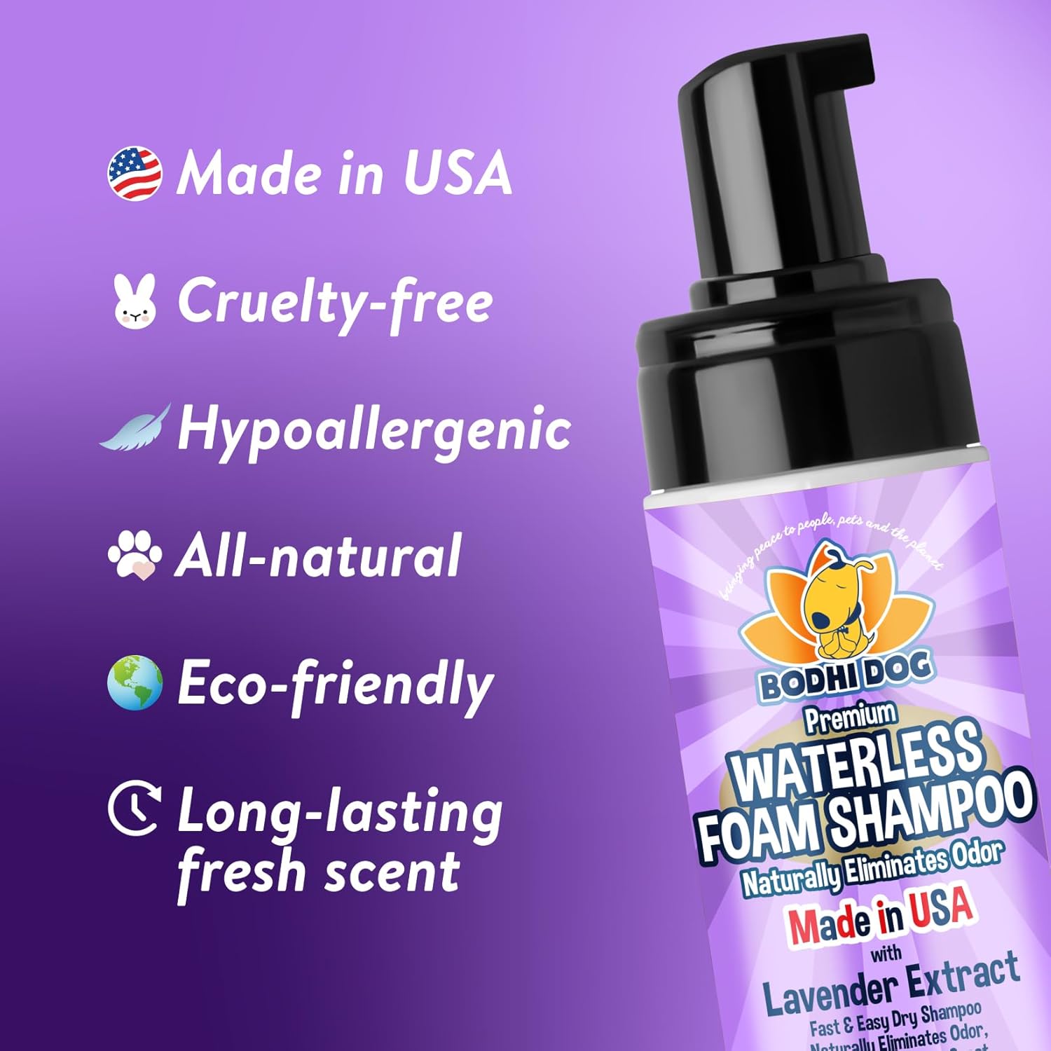 Bodhi Dog Waterless Shampoo - Natural Dry Shampoo for Dogs & Cats - Neutralizes Pet Odor - No Rinse Required - Made of Natural Extracts - Safe for Sensitive Skin - Made in USA - Lavender (8 Fl Oz) - Image 3