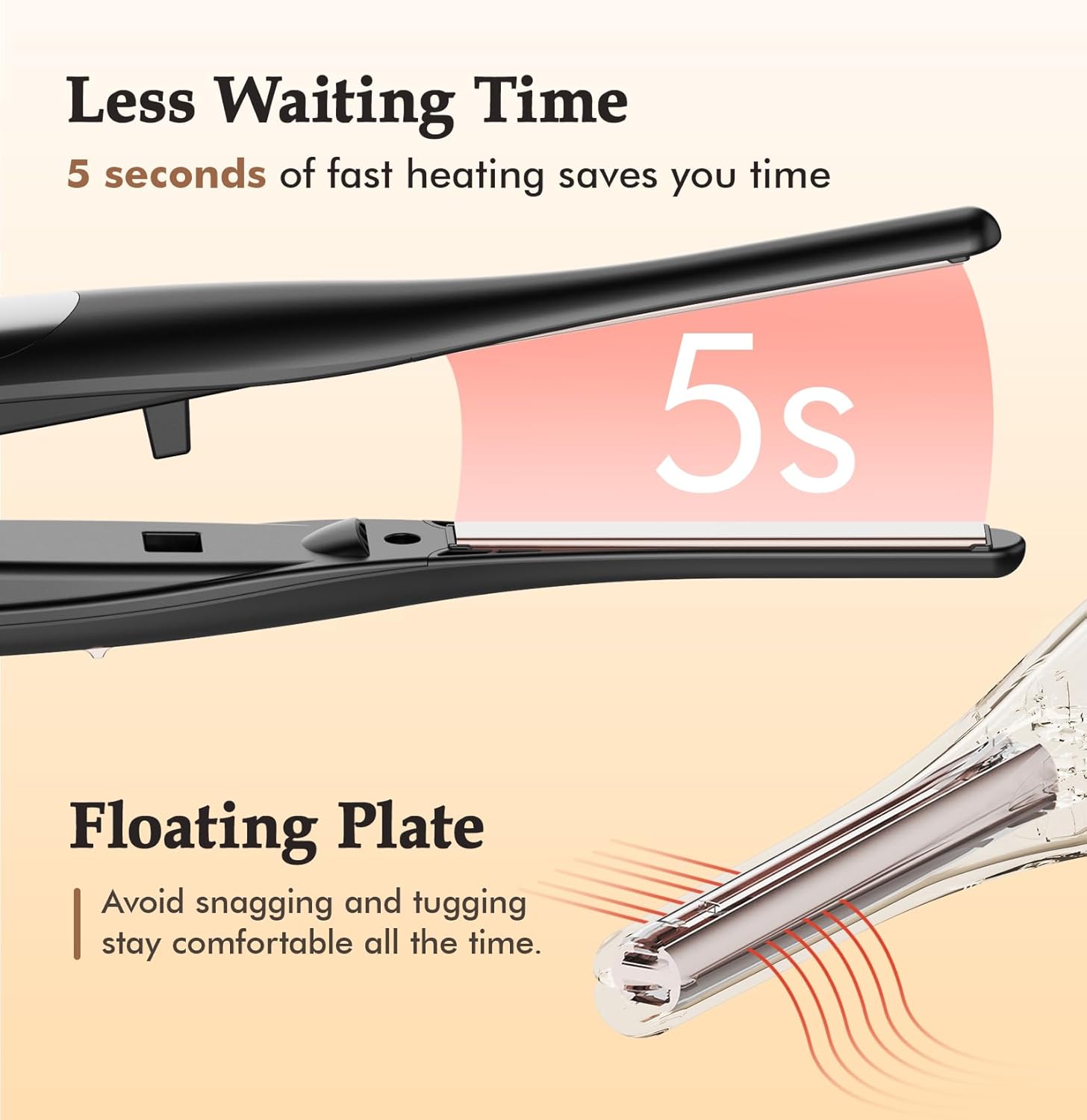 Small Flat Irons for Short Hair, 3/10" Thin Flat Iron for Short Hair, Pixie Cut and Bangs, Negative Ions Small Hair Straightener for Edges with 10th Adjustable Temp. Auto Shut Off - Image 4