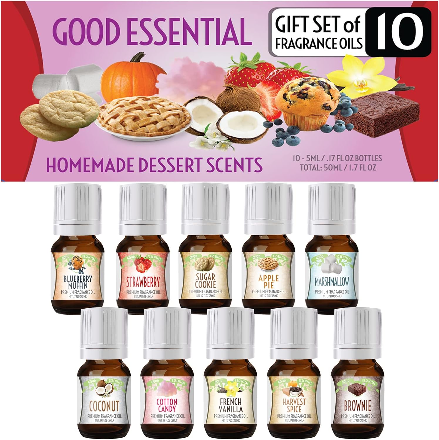 Good Essential Sweet Scents Fragrance Oil Set - 10 Pack Essential Oils for Halloween, Diffuser & Candle Making - Cotton Candy Essential Oil, Marshmallow Essential Oils & More - Essential Oils Set - Image 4