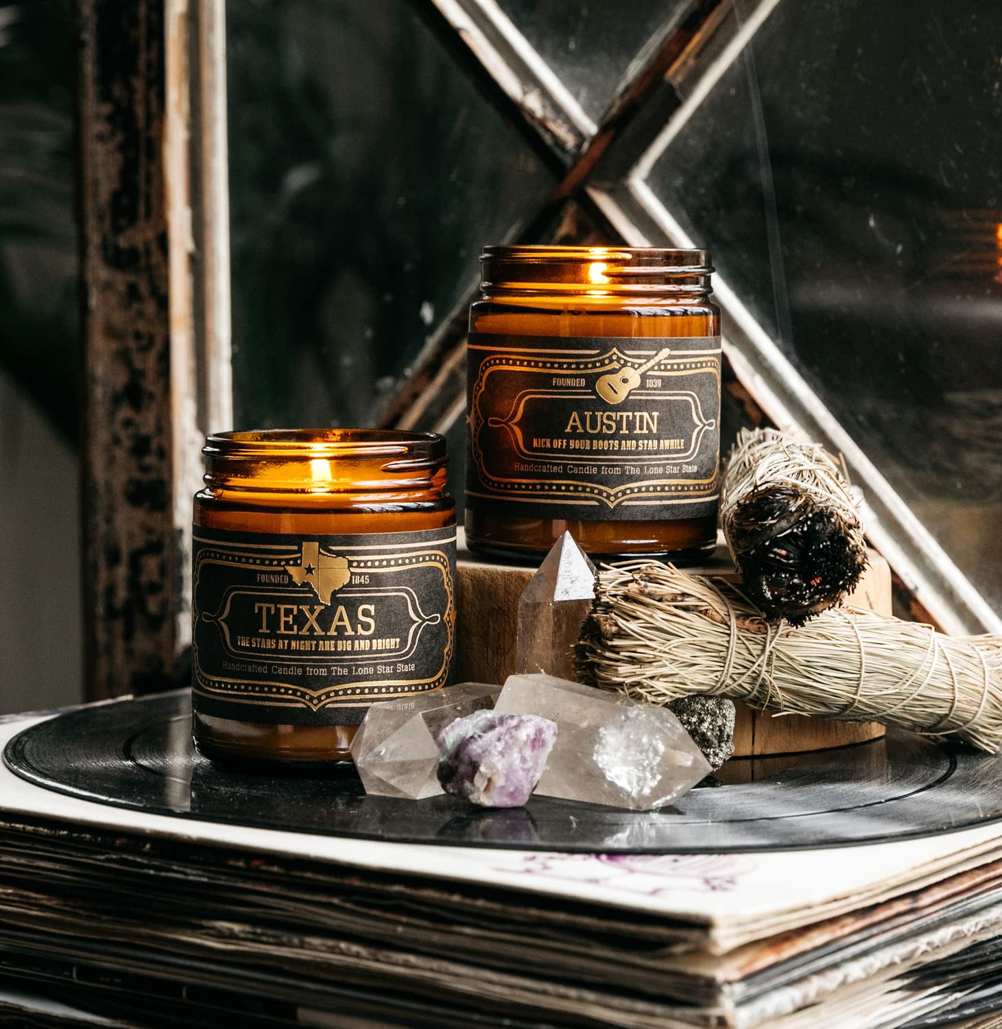 Jackson Vaughn Austin 9oz Scented Candle - Patchouli, Prairie Grass, Amber Scents - 40 Hour Burn Time - Image 5