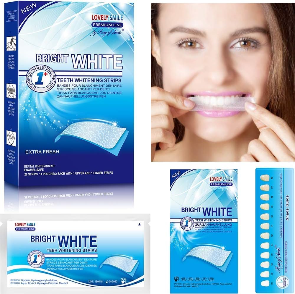 Lovely Smile Premium Line 50 Teeth Whitening Strips for 25 Applications - White Teeth in 1 Hour - Enamel Safe - No Slip and No Sensitivity - Dental Whitener Kit by Ray of Smile - Image 2