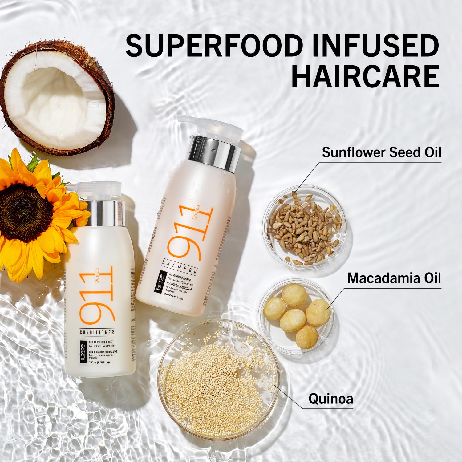 Biotop Professional 911 Quinoa Hair Mask - Repairing Hair Mask Treatment For Dry or Extremely Damaged Strands - Color Safe & Cruelty Free Hair Care - (18.6oz/550ml) - Image 5