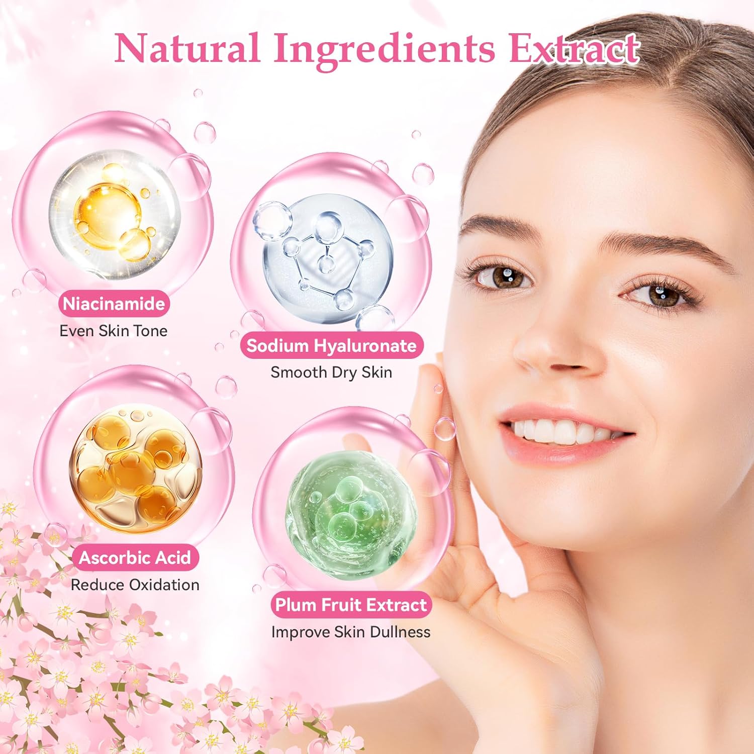 Cherry Blossom Skin Care Set for Teens and Women 5-Piece Kit - Image 3