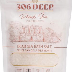 306 Deep Coarse Dead Sea Salts for Soaking - 350 Grams of 2-4 mm 100% Dead Sea Salt Bath for Men and Women, Pure Bath Minerals with Magnesium, Zinc, Potassium for Soaks and Body Scrub