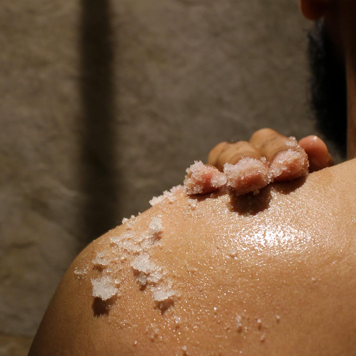 Unscented Dead Sea Salt Scrub with Jojoba Oil for Face and Body, 4oz Container - Image 3