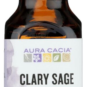 Aura Cacia 100% Pure Clary Sage Essential Oil | GC/MS Tested for Purity | 15 ml (0.5 fl. oz.) | Salvia sclarea